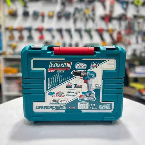 دریل شارژی چکشی توتال مدل TIDLI20508 با موتور براشلس ۲۰ ولت - تصویر 4