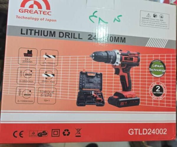 دریل پیچ گوشتی شارژی گریتک 24ولت چکشی مدلLD24002 ارسال فوری - تصویر 5