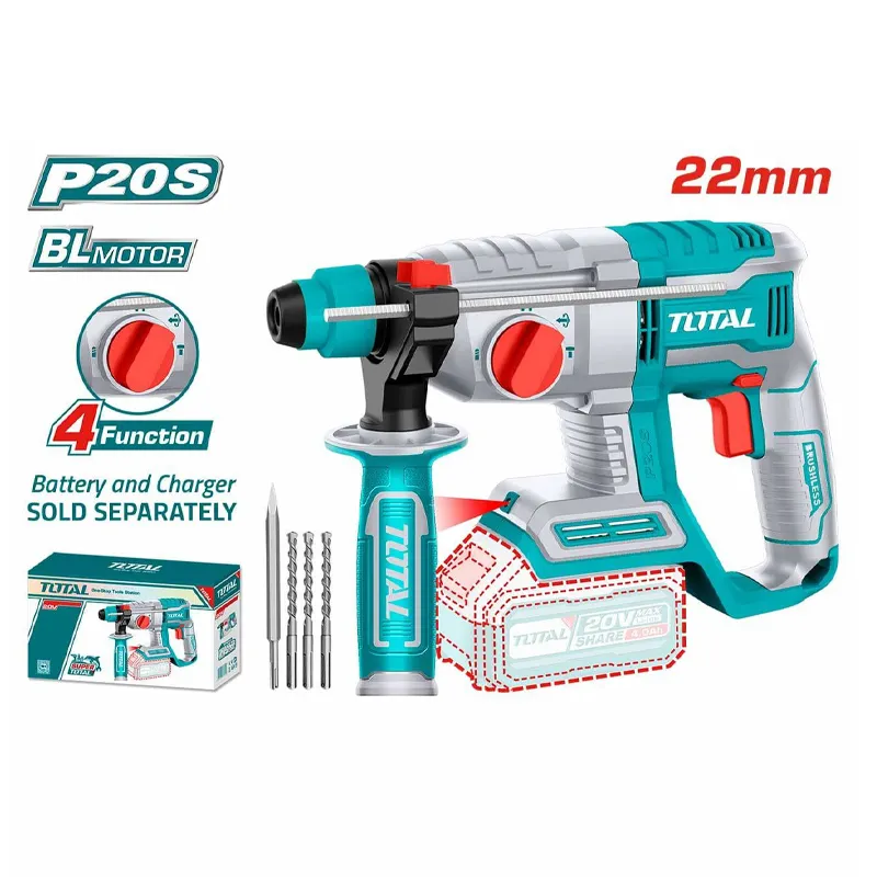 هلتی تخریب شارژی براشلس 3 کاره توتال 20 ولت مدل TRHLI20208