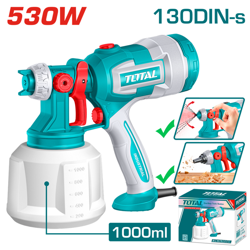 پیستوله برقی توتال۵۳۰ وات با مخزن ۱۰۰۰ میلی‌لیتری TT4506
